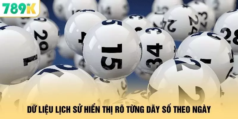 Xổ Số - Khung Giờ Trả Thưởng Sôi Động Mỗi Ngày Tại 789K 3 Dữ liệu lịch sử hiển thị rõ từng dãy số theo ngày